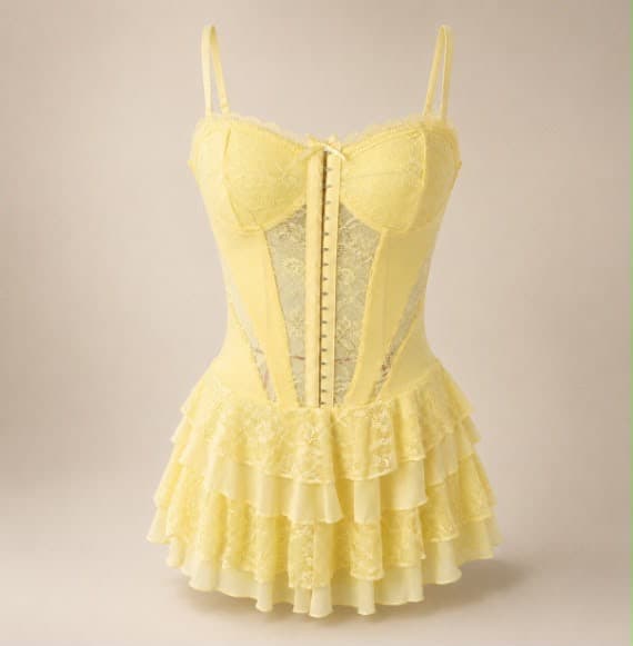 Lace Tiered Corset Mini Dress – image 7