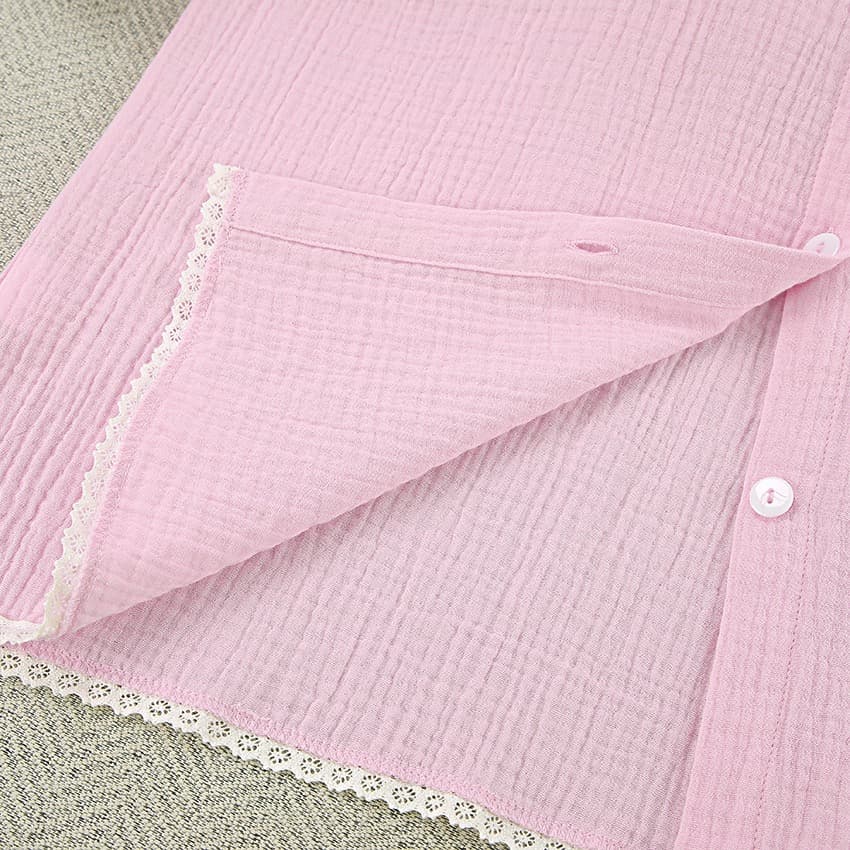 Lace Trim Muslin Lounge Set – image 8