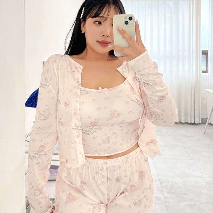 Floral Print Camisole Pajama Set