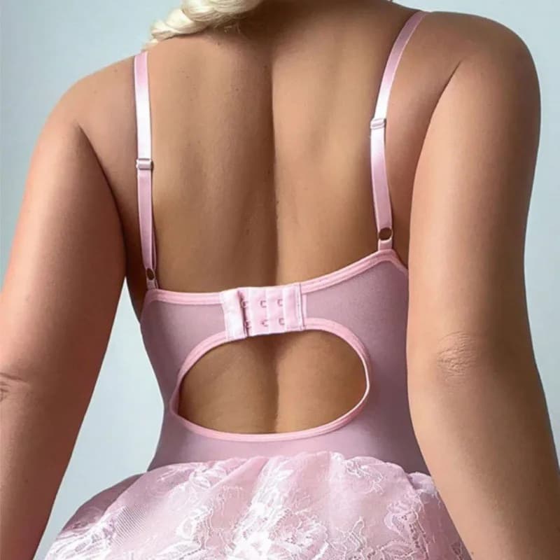 Lace Trimmed Corset Lingerie Set – image 8
