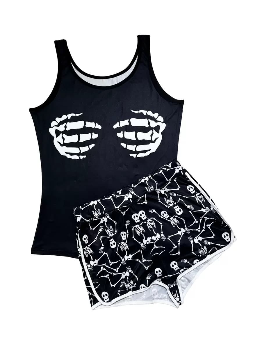 Halloween Graphic Tank and Shorts Set – image 4