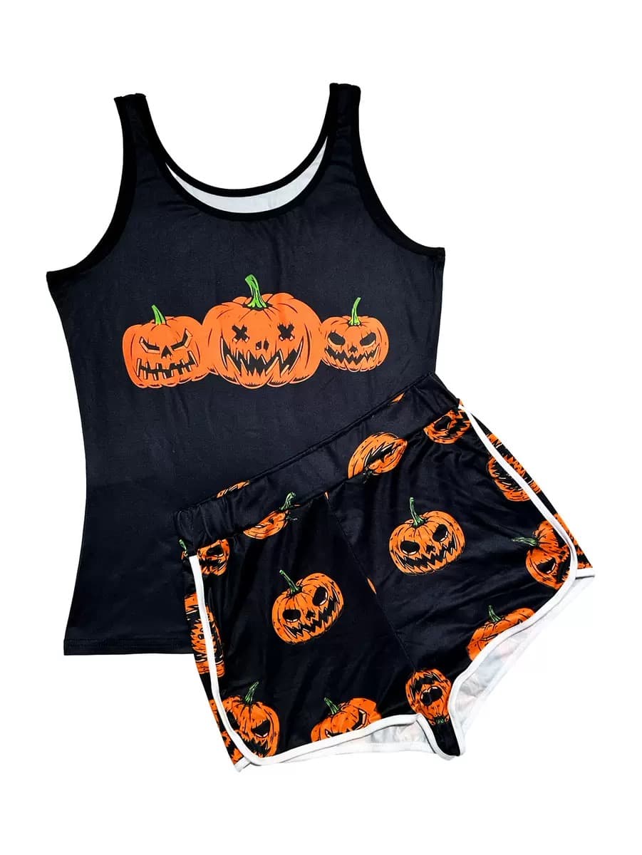 Halloween Graphic Tank and Shorts Set – image 2